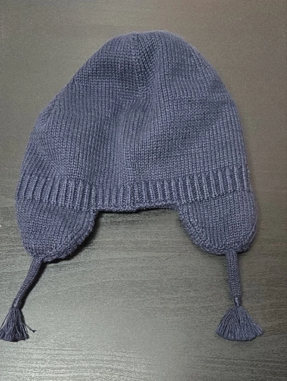 Ralph Lauren Navy Earflap Knit Hat with Red Pony
